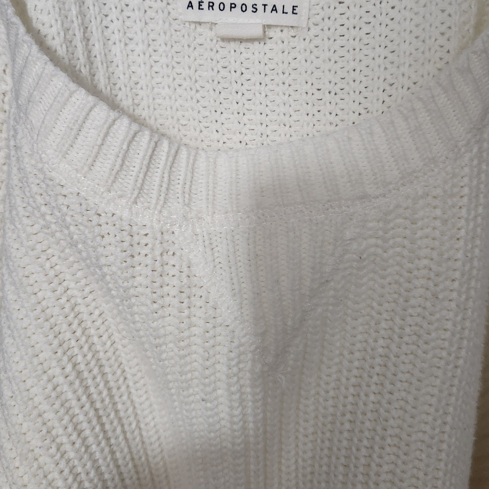 Aeropostale Women's Cream Knit Sweater